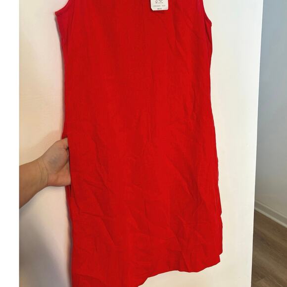 NWT J.Crew Linen Blend Mini Shift Dress In Red Size 00 - Picture 4 of 7